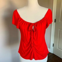 Euc Moschino Cheap And Chic Silk Blend Jersey Red Cap Sleeve Top Sz It 48/US 14 - £70.64 GBP
