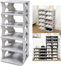 Grey Txalwiq 6-Tier Shoe Rack, Stackable Shoe Storage Organizer For Bedroom - $41.93