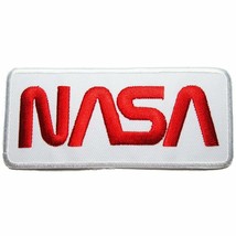 NASA Worm Logo Embroidered Iron on Applique Patch 4&quot; x 1.75 &quot; Meatball Emblem  - £5.08 GBP