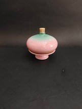 VTG Glazed Mini Terracotta Pottery Perfume Bottle Pedestal France Pink T... - £14.69 GBP