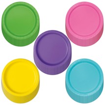 HOME &amp; HOOPLA Multicolor Round Paper Dessert Party Plates, 7 Inch Rainbow Assort - £11.96 GBP