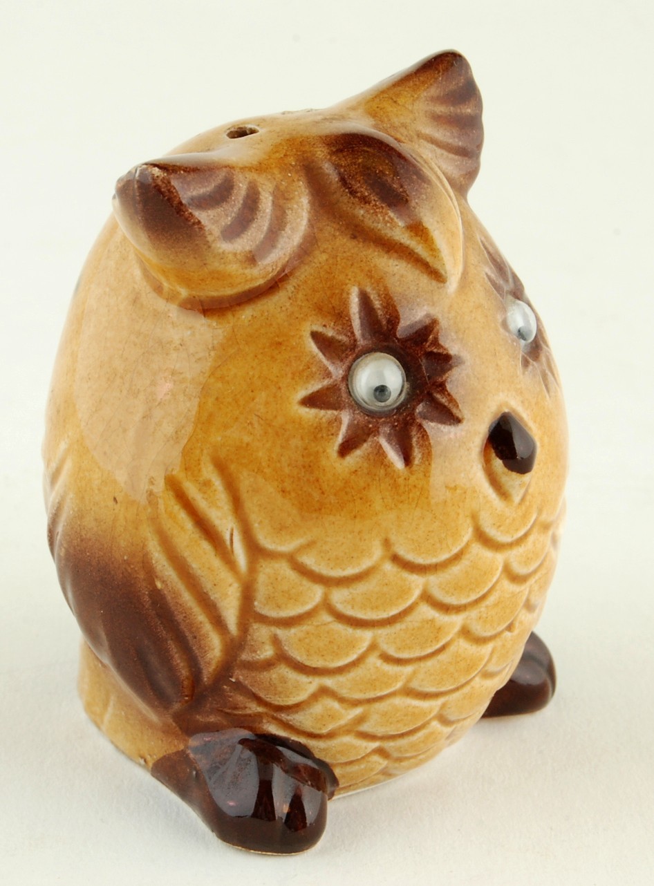 Vintage Japan Owl 2-Hole Salt or Pepper Shaker w Jiggly Eyes  Item image 6