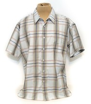 Antonio Germani Mens Shirt Short Sleeve Green &amp; Beige Plaid Button Up XXL  - £7.64 GBP