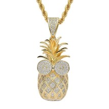 2Ct Round Cut Lab-Created Diamond Pineapple Pendant 14k Yellow Gold Plated - £236.44 GBP