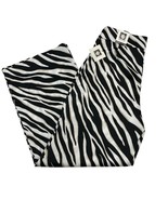 Anne Klein Pants Womens 10 Animal Zebra Print Satin High Rise Wide Leg A... - €31,81 EUR