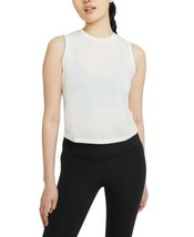 Nike Womens Crochet-Trimmed Yoga Tank Top Size X-Small Color Sail White - £34.94 GBP