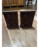 Vintage Wooden Book End Horse Saddle Dog Barn Syroco Wood Bookends 7” Tall - $18.57