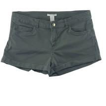 H&amp;M Shorts Women&#39;s Size 10 Gray/ Green Cotton Stretch Cuffed - £9.32 GBP