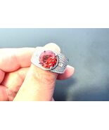 Men silver ring solid sterling silver 925 ring for men size 10 stone queen - $107.94
