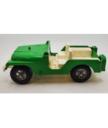 Hubley Die Cast &amp; Plastic Mighty Metal GI Jeep Green Missing Windshield ... - £14.65 GBP