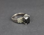 size 6 gothic STERLING SILVER &amp; BLACK ONYX ladies ring band 925 Estate S... - £27.13 GBP