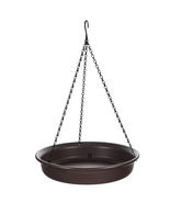 NEW Hanging Bird Feeder Outdoor Garden Bird Bath 12 inch diameter brown ... - $7.95