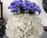 Quartz Crystal Mineral Stone Rocks Floral Vase Modern Accent Sculpture 10&quot;L - $251.99