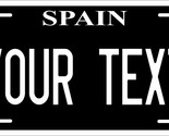 Spain Black License Plate Personalized Car Auto Bike Motorcycle Custom Tag - £8.68 GBP+