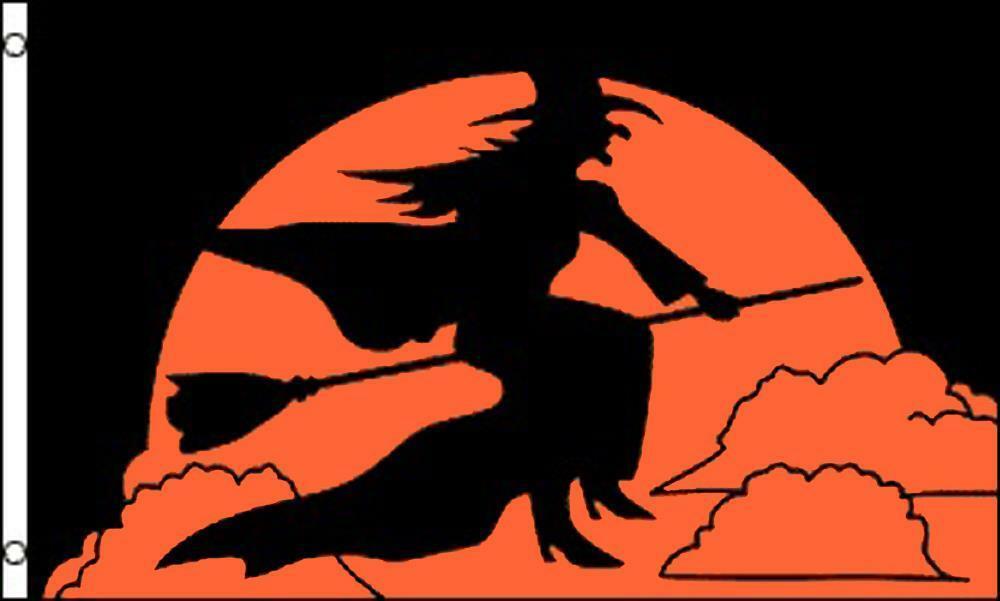 FLYING HALLOWEEN WITCH  3 X 5 FLAG banner FL678 flags 3x5 holiday novelt... - $6.60