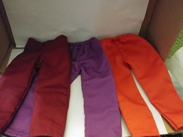 American Girl or Other Doll 3 Pairs of Pants (9&quot; Brick Red, Red and Purple) - $280.22 MXN