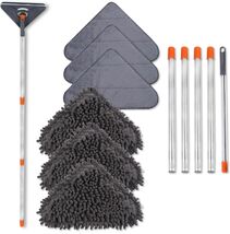 Eco-Friendly Wall Mop with 79-Inch Handle &amp; Triangle Head for Precise Cl... - $49.45