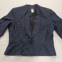Jones New York RN#54050 Women's Blue/Black One-Button Blazer Jacket Size 8 image 11