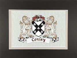 Conley Irish Coat of Arms Print - Frameable 9&quot; x 12&quot; - £19.14 GBP