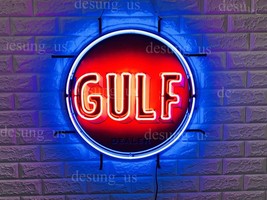 New Gulf Gasoline Gas Station Light Neon Sign 24&quot; with HD Vivid Printing - £204.46 GBP