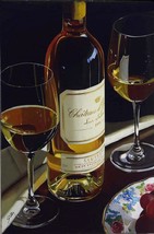 Thomas Stiltz &quot;Legendary Sauterne&quot; Wine Bottle 18x12 Giclee Canvas hand s/# COA - £252.48 GBP