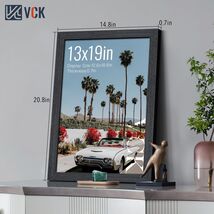 VCK 13x19 Black Oak Picture Frame 3-Pack, Textured Solid Wood Poster Frames - $78.81