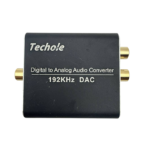 Techole HS202 Audio Converter Digital to Analog 192kHz Optical Coaxial RCA - $13.49