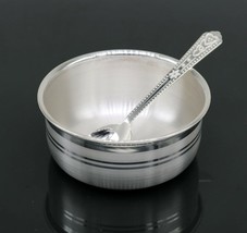 999solid sterling silver bowl &amp; spoon stay baby/kids healthy, silver ves... - £163.59 GBP