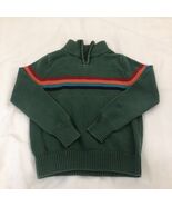 Peek Boys Size Medium 6-7 Green Sweater Pull Over Zipper - $272.78 MXN