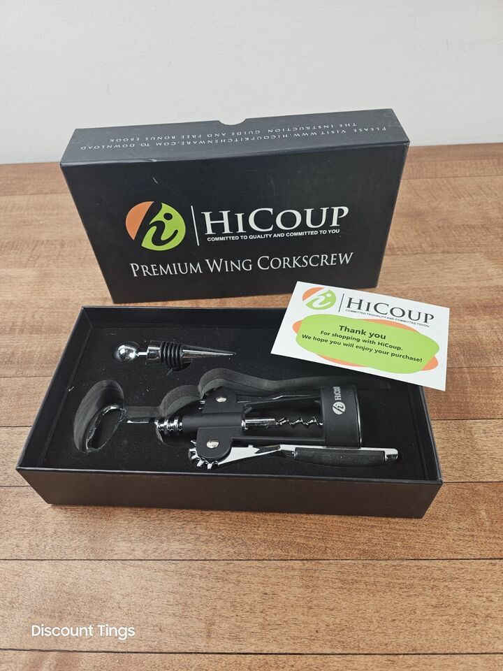 HICOUP PREMIMUM WING CORKSCREW AND BOTTLE OPENER - £18.80 GBP