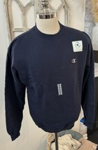 Champion Eco Fleece Men&#39;s Crewneck Sweatshirt Navy Blue Blank Y2K VTG - ... - $24.74