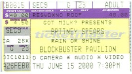 Britney Spears Ticket Stub Juin 15 2000 Charlotte Nord Carolina Vtg - £32.88 GBP
