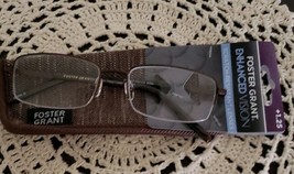 Foster Grant ~ Brown Metal Semi-Rimless Glasses ~ Scratch Resistant~ +1.25 ~B203 - £17.78 GBP