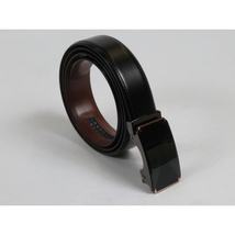 Men VALENTINI Leather Track Belt Adjustable Removable Buckle V526 Black image 7