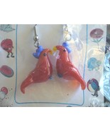 Global Village Glass Red Parrot Earrings - $6.00
