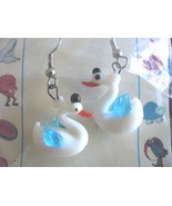Global Village Glass Swan Earrings - $6.00