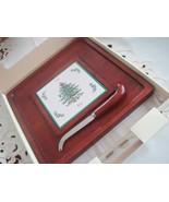SPODE serving tray/cheese with knife Christmas Tree pattern NEW, 12&quot; x 1... - $648.96 MXN