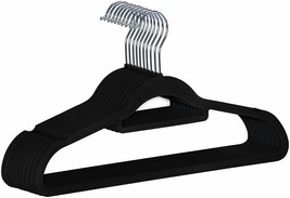 Clothes Hangers Velvet Hangers 150ct Black Suit 17.5 in /w Chrome Hook - £105.89 GBP