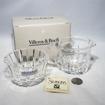 Villeroy &amp; Boch Linea Collection Crystal Creamer Open Sugar Set 24% PbO Germany - £38.45 GBP