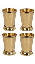 BRASS COCKTAIL DRINKWARE MINT JULEP CUPS 12-OUNCE GOLD FINISH COCKTAIL T... - £62.27 GBP