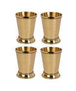 BRASS COCKTAIL DRINKWARE MINT JULEP CUPS 12-OUNCE GOLD FINISH COCKTAIL T... - £59.48 GBP