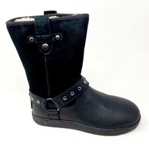 UGG Moto Short Chocolate Black Kids Girls Winter Suede Boots 1013863 - £46.94 GBP