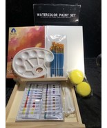 49 Pcs Canvas Easel Set with Watercolor Paint Bulk 8x11” 50pc sketch pad... - $29.69