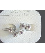 Purple and Clear CZ Flowers Barrette - $227.14 MXN