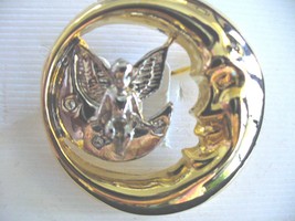Silver Angel protected by Gold Moon Pin - £10.23 GBP