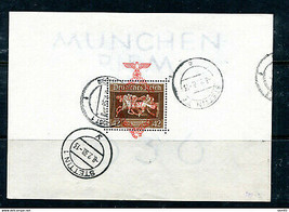 Germany 1937 Souvenir Sheet Ovp in Red Brown Ribbon Mi Block 10 Used 10754 - £54.50 GBP