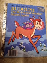 Rudolph the Red Nosed Reindeer Shines Again Vintage Christmas Little Golden Book - £3.09 GBP