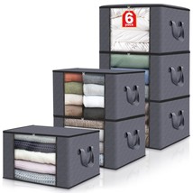 6 Pack Clothes Storage, Foldable Blanket Storage Bags, Storage Container... - $55.99