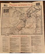 Revolutionary War Battlefield Map 1775-1781 Replica 13.5&quot;x16&quot; - $4.87 CAD