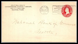 1915 WASHINGTON Cover (FRONT ONLY) Lindenberger Packing Co, Seattle P14 - £2.36 GBP